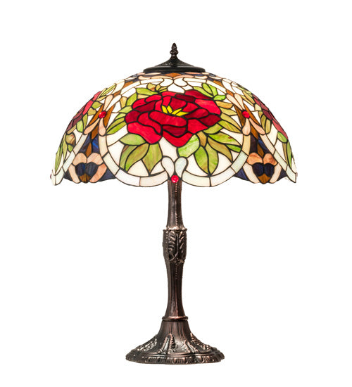 Meyda Tiffany 232798 Three Light Table Lamp, Mahogany Bronze