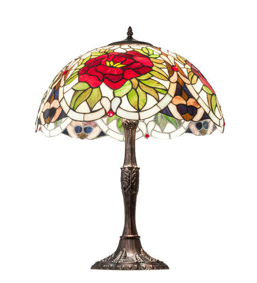 Meyda Tiffany 232798 Three Light Table Lamp, Mahogany Bronze