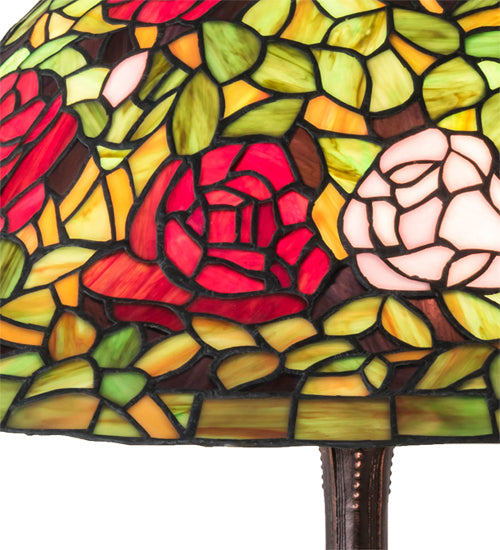 Meyda Tiffany 232799 Three Light Table Lamp, Mahogany Bronze