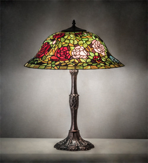 Meyda Tiffany 232799 Three Light Table Lamp, Mahogany Bronze