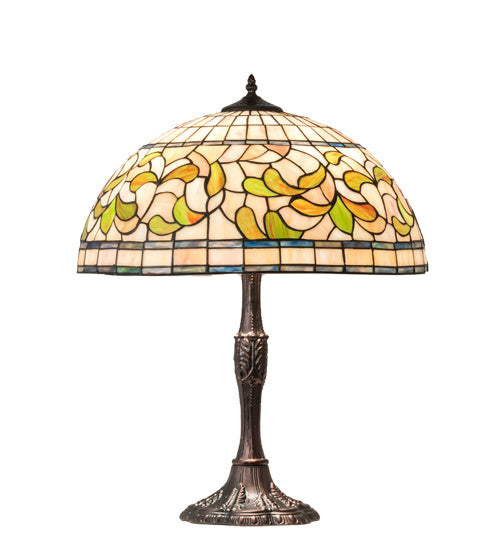 Meyda Tiffany 232800 Three Light Table Lamp, Mahogany Bronze