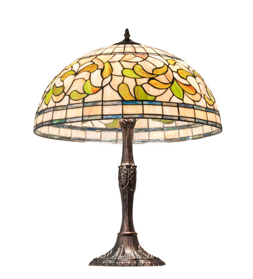 Meyda Tiffany 232800 Three Light Table Lamp, Mahogany Bronze
