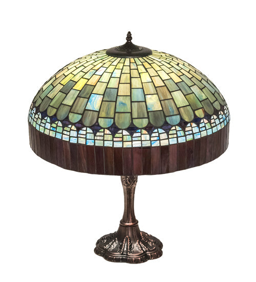 Meyda Tiffany 232801 Three Light Table Lamp, Mahogany Bronze
