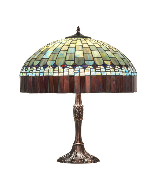 Meyda Tiffany 232801 Three Light Table Lamp, Mahogany Bronze