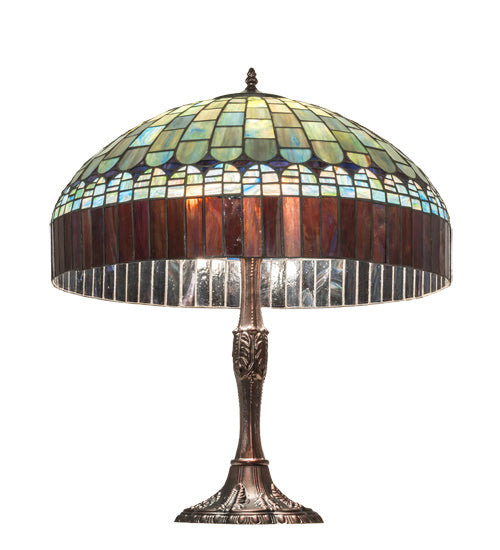 Meyda Tiffany 232801 Three Light Table Lamp, Mahogany Bronze