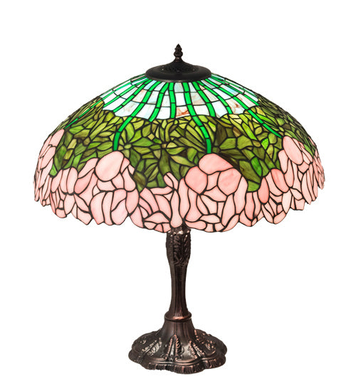 Meyda Tiffany 232802 Three Light Table Lamp, Mahogany Bronze