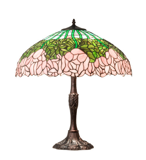 Meyda Tiffany 232802 Three Light Table Lamp, Mahogany Bronze