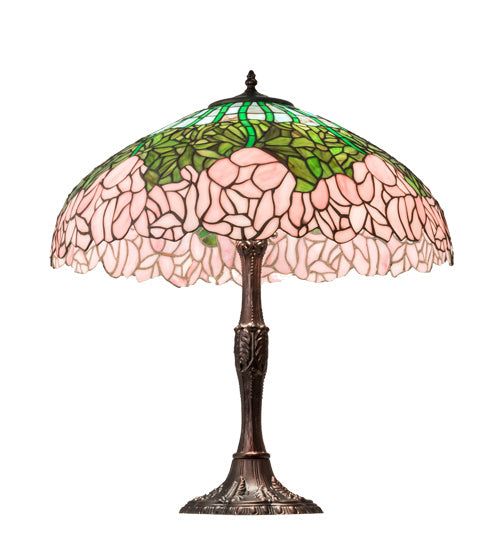 Meyda Tiffany 232802 Three Light Table Lamp, Mahogany Bronze