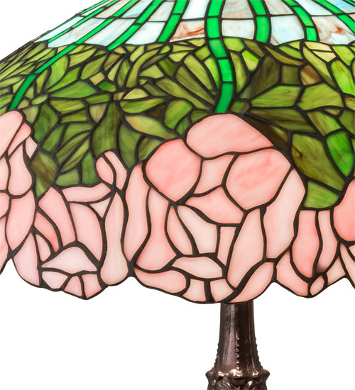 Meyda Tiffany 232802 Three Light Table Lamp, Mahogany Bronze