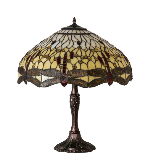 Meyda Tiffany 232803 Three Light Table Lamp, Mahogany Bronze