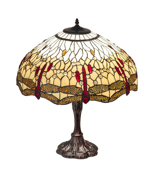Meyda Tiffany 232803 Three Light Table Lamp, Mahogany Bronze