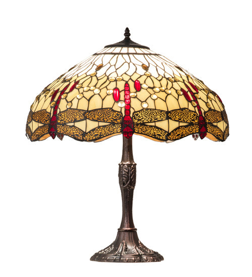 Meyda Tiffany 232803 Three Light Table Lamp, Mahogany Bronze