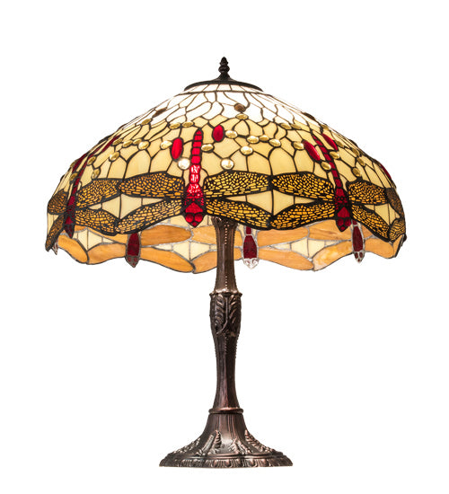 Meyda Tiffany 232803 Three Light Table Lamp, Mahogany Bronze