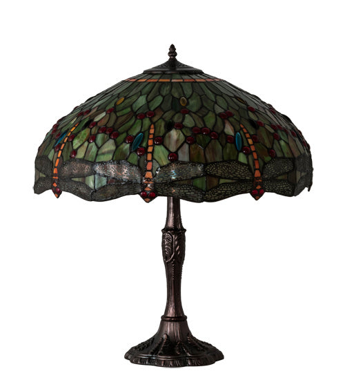 Meyda Tiffany 232805 Three Light Table Lamp, Mahogany Bronze
