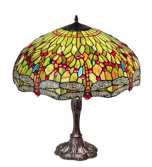 Meyda Tiffany 232805 Three Light Table Lamp, Mahogany Bronze