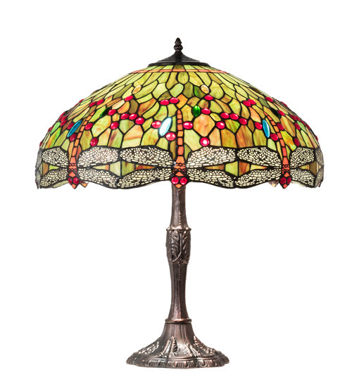 Meyda Tiffany 232805 Three Light Table Lamp, Mahogany Bronze