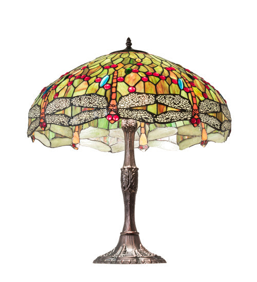 Meyda Tiffany 232805 Three Light Table Lamp, Mahogany Bronze