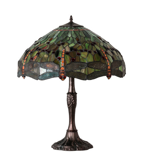 Meyda Tiffany 47960 Three Light Table Lamp, Mahogany Bronze
