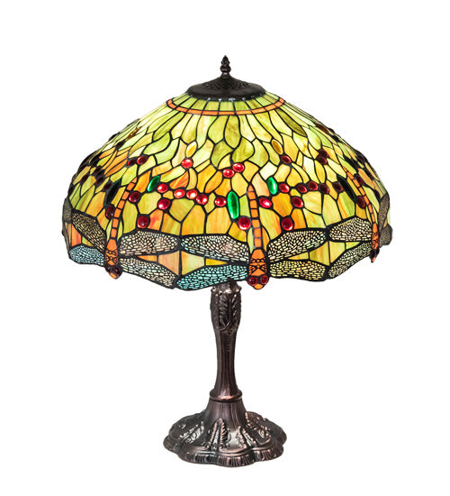 Meyda Tiffany 47960 Three Light Table Lamp, Mahogany Bronze
