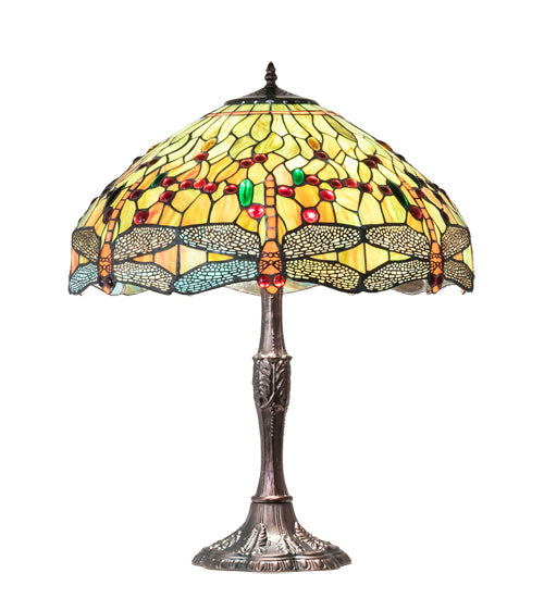 Meyda Tiffany 47960 Three Light Table Lamp, Mahogany Bronze