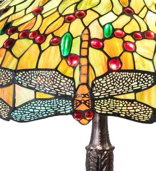 Meyda Tiffany 47960 Three Light Table Lamp, Mahogany Bronze