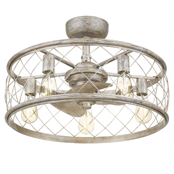 Quoizel RDY3122CS Five Light Fandelier, Century Silver Leaf