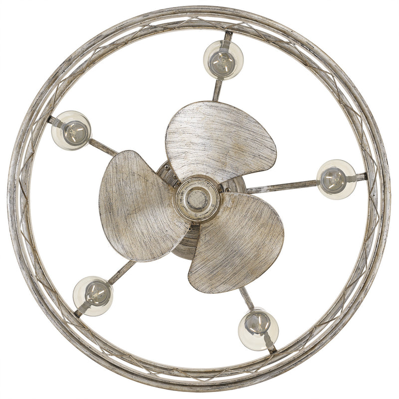 Quoizel RDY3122CS Five Light Fandelier, Century Silver Leaf