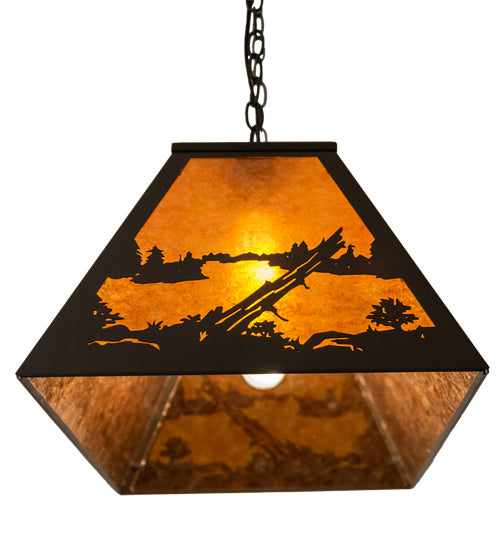 Meyda Tiffany 122975 Six Light Pendant, Timeless Bronze