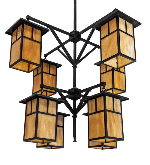 Meyda Tiffany 230270 Eight Light Chandelier, Craftsman Brown