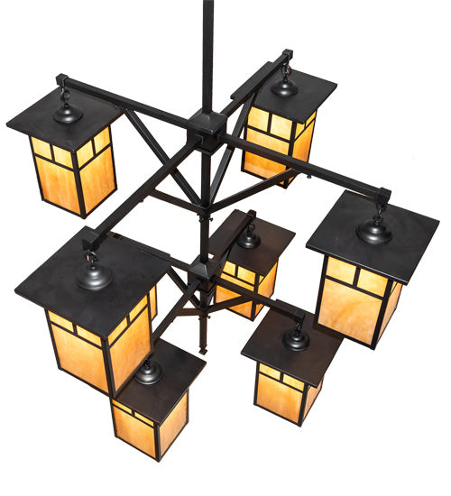 Meyda Tiffany 230270 Eight Light Chandelier, Craftsman Brown