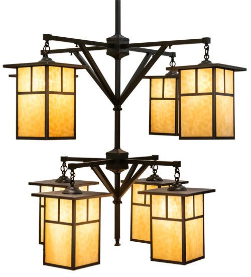 Meyda Tiffany 230270 Eight Light Chandelier, Craftsman Brown