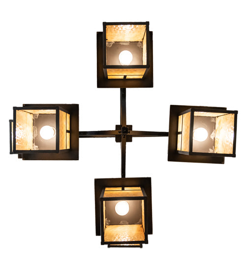 Meyda Tiffany 230270 Eight Light Chandelier, Craftsman Brown