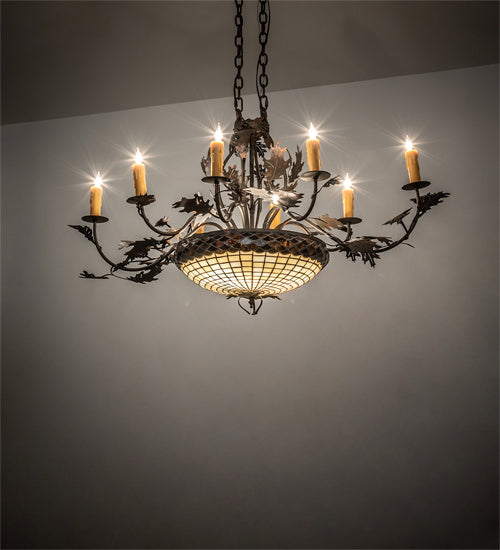 Meyda Tiffany 230422 Eight Light Chandelier, Old Copper Pot