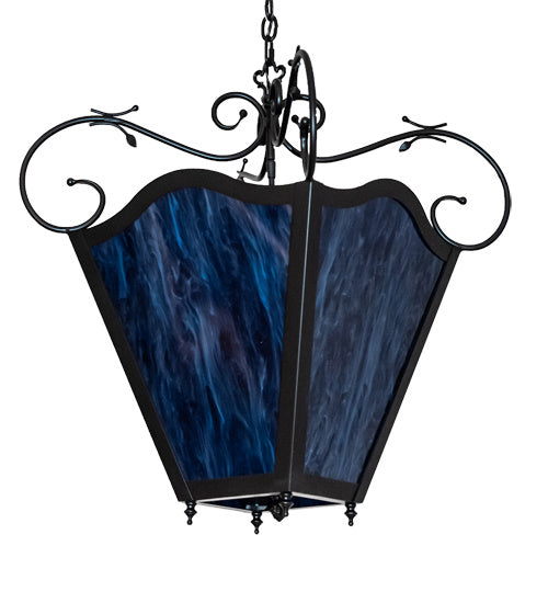 Meyda Tiffany 231357 Four Light Pendant, Blackwash