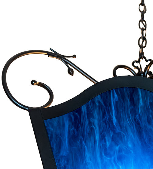 Meyda Tiffany 231357 Four Light Pendant, Blackwash