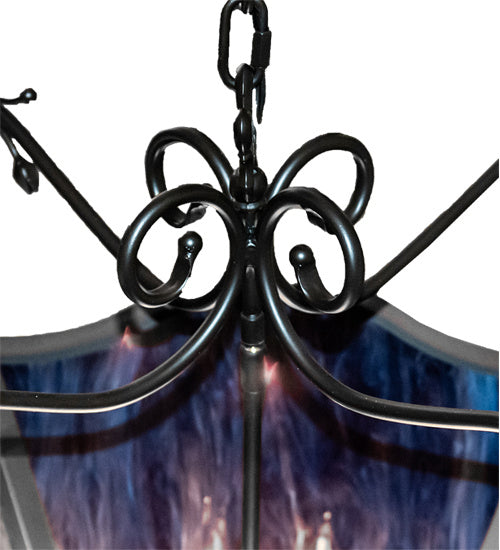 Meyda Tiffany 231357 Four Light Pendant, Blackwash