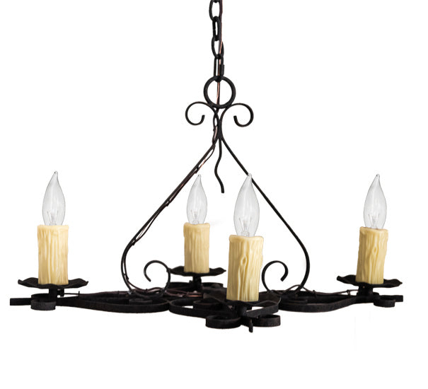 Meyda Tiffany 231446 Four Light Chandelier, Distressed Chestnut
