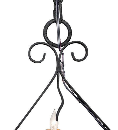 Meyda Tiffany 231446 Four Light Chandelier, Distressed Chestnut