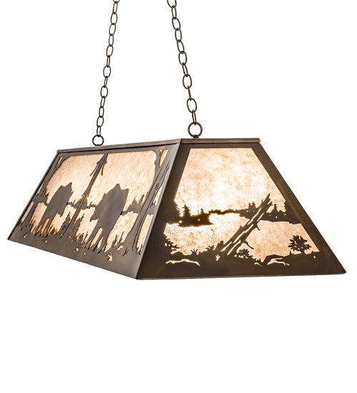 Meyda Tiffany 232161 Nine Light Oblong Pendant, Antique Copper