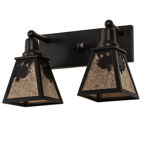 Meyda Tiffany 232545 Two Light Vanity, Satin Black Wrought Iron