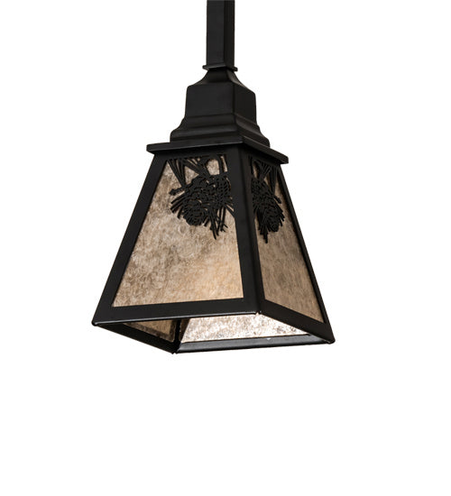 Meyda Tiffany 232555 One Light Pendant, Satin Black Wrought Iron