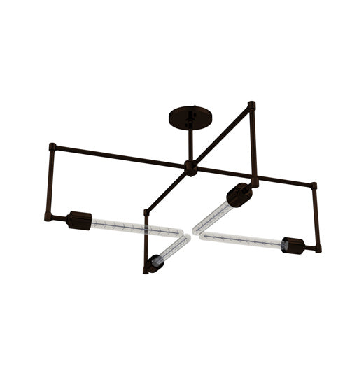 Meyda Tiffany 233967 Four Light Semi-Flushmount, Mahogany Bronze