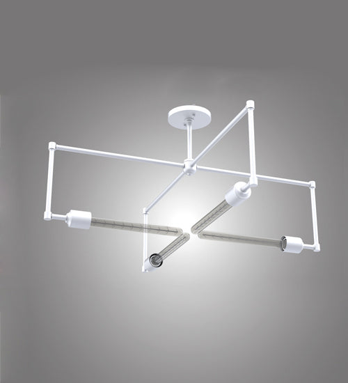 Meyda Tiffany 234204 Four Light Semi-Flushmount, Gloss White