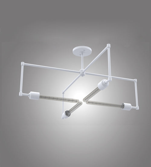 Meyda Tiffany 234207 Four Light Semi-Flushmount, Matte White