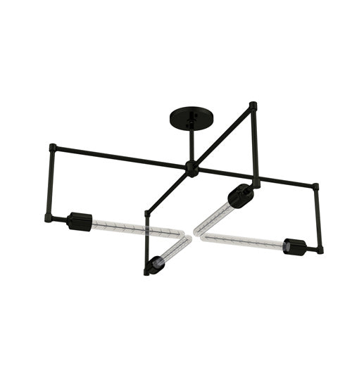 Meyda Tiffany 234232 Four Light Semi-Flushmount, Mirror Black