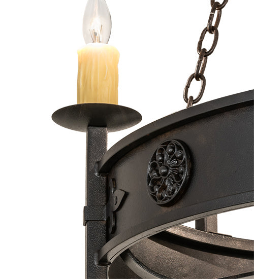 Meyda Tiffany 234341 Six Light Chandelier, Chestnut