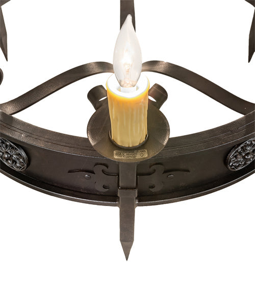 Meyda Tiffany 234341 Six Light Chandelier, Chestnut
