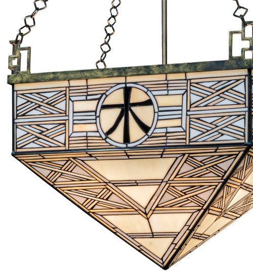 Meyda Tiffany 49817 Four Light Pendant, Satin Brass