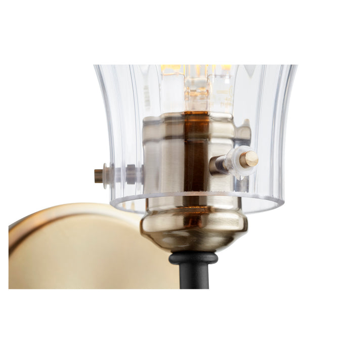 Quorum 511-1-69 One Light Wall Mount, Textured Black w/ Aged Brass