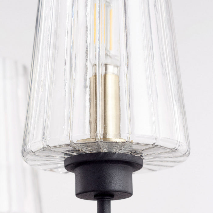 Quorum 625-5-6980 Five Light Chandelier, Textured Black w/ Aged Brass